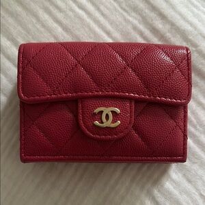 Chanel Pink Quilted Leather Wallet